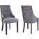 Neo Studded Velvet Dark Grey Kitchen Chair 92cm 2pcs