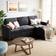 Shintenchi Convertible Sectional Couch Black Sofa 78.7" 3 Seater