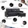 Shintenchi Convertible Sectional Couch Black Sofa 78.7" 3 Seater