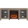 Henn&Hart Log Fireplace Antiqued Gray Oak TV Bench 58x25"