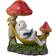 Northlight Mushrooms and Rabbit in Hammock Outside Garden Statue