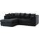 B&Q Luxor Jumbo Cord Black Sofa 212cm 4 Seater