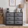 Sorbus Dresser with 6 Drawers Black