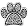 Pandora Sparkling Paw Print Charm - Silver/Transparent