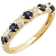 Gemondo Classic Art Nouveau Half Eternity Ring - Gold/Sapphire/Diamonds