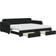 vidaXL Daybed with Extension Black Soffa 224cm 2-sits