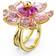 Swarovski Florere cocktail ring, Flower, Pink, Gold-tone plated