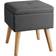 tectake Elva Dark Grey Seating Stool 36.5cm