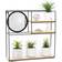 3 Tier Wooden Shelves With Mirror Black Shelving System 40x40cm