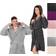 DecoKing DecoKing Badrock – kort kvinnor män unisex med huva morgonrock mikrofiber mjuk lätt gosig mikrofiber fleece robby, GRÅ