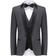 Braveman Men's Slim Fit Shawl Lapel Tuxedo 3-Piece - Charcoal