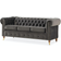 Manor House Chesterfield Deluxe Grey/Dark Brown Soffa 203cm 3-sits