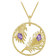 Gems Beauty Angel Feather Necklace - Gold/Purple