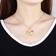 Gems Beauty Angel Feather Necklace - Gold/Purple
