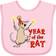 Inktastic Year of the Rat with Sparklers in Red Party Hat Baby Bib