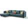 JVMoebel Corner Couch Blue Sofa 316cm 2Stk. 6-Sitzer