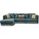 JVMoebel Corner Couch Blue Sofa 316cm 2Stk. 6-Sitzer