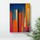 City Skyline Orange/Blue Framed Art 35x50cm