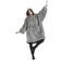 Kanguru Fluffi Felpa Hoodie Couverture Gris (95x95cm)