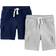 Simple Kid's Knit Shorts 2-pack - Navy/Grey