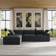 Bed Bath & Beyond L-shape Linen Black Sofa 120.4" 4 Seater