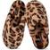 Snug Leaves Women Fuzzy House Memory Foam Slippers Cute Furry Leopard Print Faux Fur Lined Closed Toe Indoor Slides Bedroom Slip On Shoes