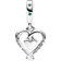 Pandora Double Candy Cane Heart Christmas Dangle Charm - Silver/Multicolour