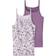 Name It Girl's Linne Strap Tops 2-pack - Purple Heather