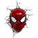 3D Light FX Spider Man Mask 3D Deco with Crack Sticker Vägglampa