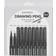 Panduro Hobby Felt Tip Fineliners Black Pens 10-pack