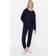 Trendyol Collection Marineblaues Gestricktes Pyjama-set Aus Strukturierter Baumwolle für Damen Dunkelblau