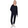 Trendyol Collection Marineblaues Gestricktes Pyjama-set Aus Strukturierter Baumwolle für Damen Dunkelblau