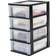 Plastic Drawers Black Storage Box 7L