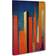 City Skyline Orange/Blue Framed Art 35x50cm