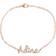 Adina Eden Script Name Paperclip Bracelet - Rose Gold/Diamonds