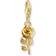 Thomas Sabo Gold-plated charm pendant in rose design yellow gold coloured 2077-413-39