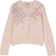 il gufo Floral Embroidered Wool Cardigan - Powder Pink