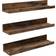 Vasagle Floating Rustic Brown Wall Shelf 38cm 3pcs