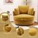 Chenille Velvet Loveseat Yellow Lounge Chair 33.1"