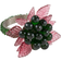 Saro Lifestyle Flower and Leaves Design Beaded Napkin Ring 1.5" 4