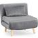 GRS Harry Velvet Single Futon Grey Velvet Sofa 82cm 1 Seater