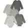 Hanes Baby's Long Sleeve Ultimate Flexy Bodysuits 5-pack - Grey Stripe
