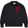 AMI De Coeur Logo Sweater - Black/Red