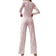 Shein Toddler Girls' Ribbed Pajama Set With Small Rose Pattern Printing