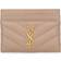 Saint Laurent Monogram Quilted Leather Card Case - Dark Beige/Gold