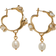 Ami Paris Pendant Hoops Large - Gold/Pearls/Transparent