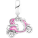 Pandora Scooter Dangle Charm - Silver/Pink/Transparent