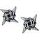 Metallica Ninja Star Logo Stud Earrings - Silver/Black