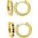 Adornia Huggie Hoop Earrings Set - Gold/Transparent/Multicolour