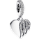 Pandora Heart & Angel Dangle Charm - Silver/Transparent